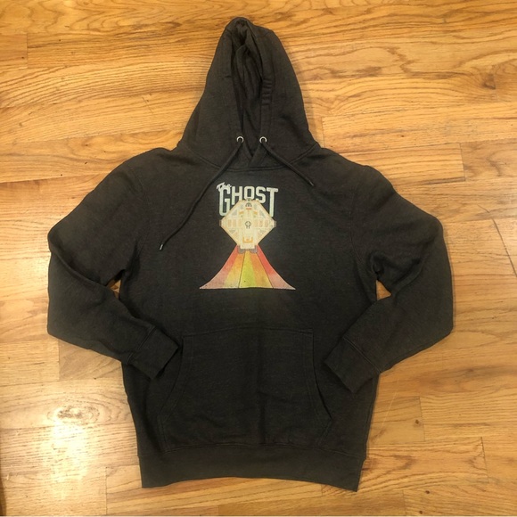Lane Seven Tops - Gray Hoodie with Ghost logo in size Small